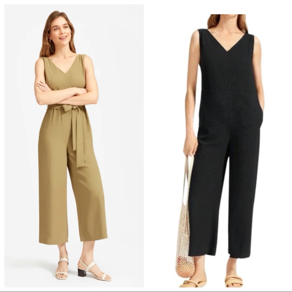 - Everlane Japanese GoWeave Essential Jumpsuit olive